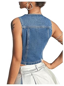 トップス SOSHIOTSUKI 23AW Lupe Denim V Neck Vest SOSHIOTSUKI 23AW Lupe Denim V Neck Vest